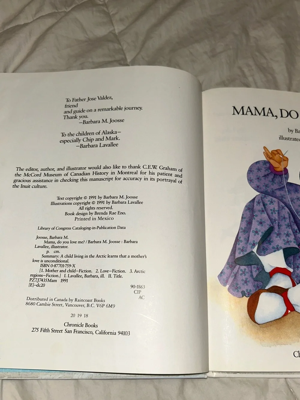 Mama Do You Love Me? By Barbara M. Joosse, Hardcover, 1991